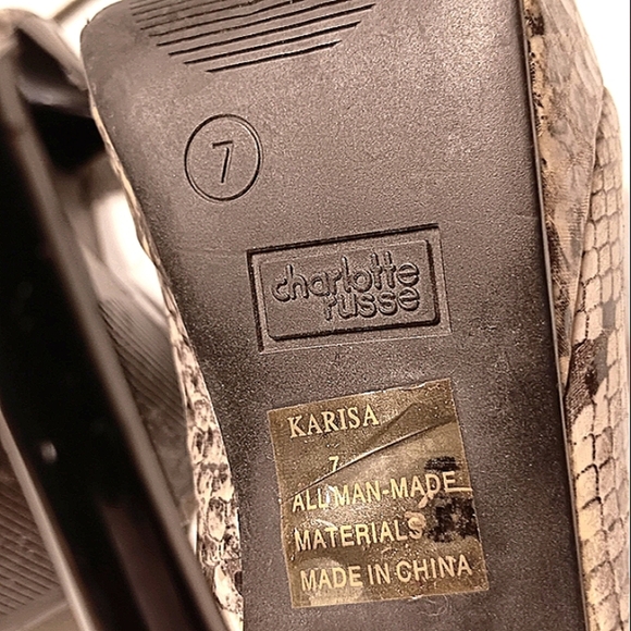 Charlotte Russe 5” Stilletto 1" Platform Snake Print 7 - Picture 7 of 11